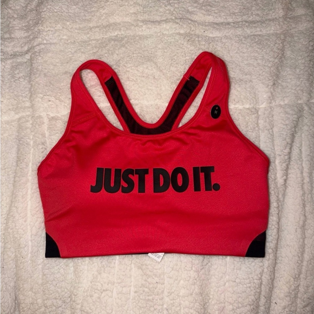 Nike Vibrant Red and Black Sports Bra